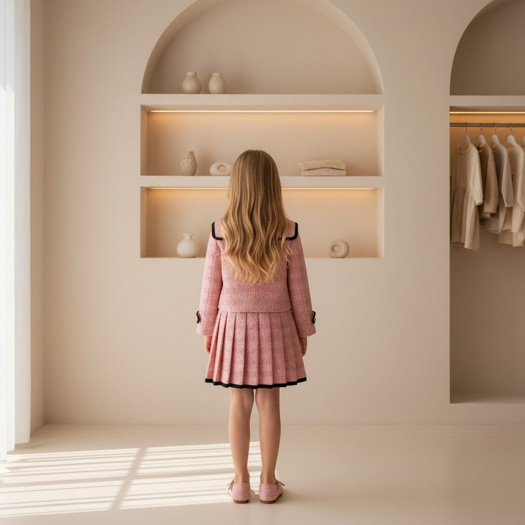 Camille Bow Jacket & Pleated Dress Set