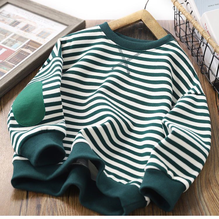 Kids Striped Sweatshirt Fleece Lined Pullover