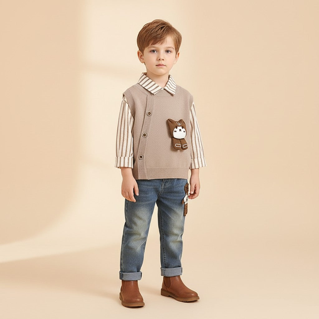 Little Gentleman Korean Knit Set