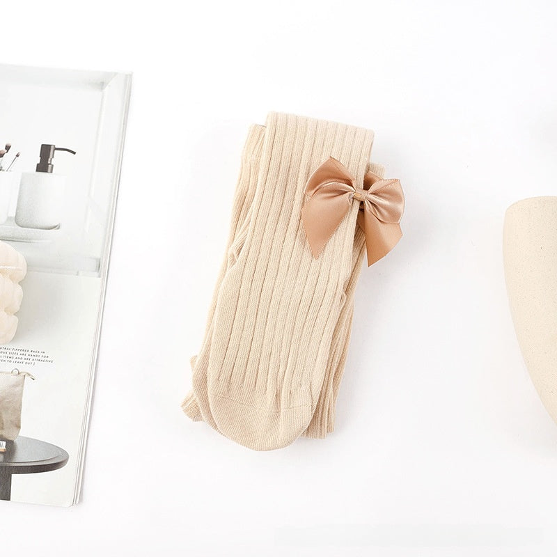 Soft Bloom Ribbed Bow Leggings
