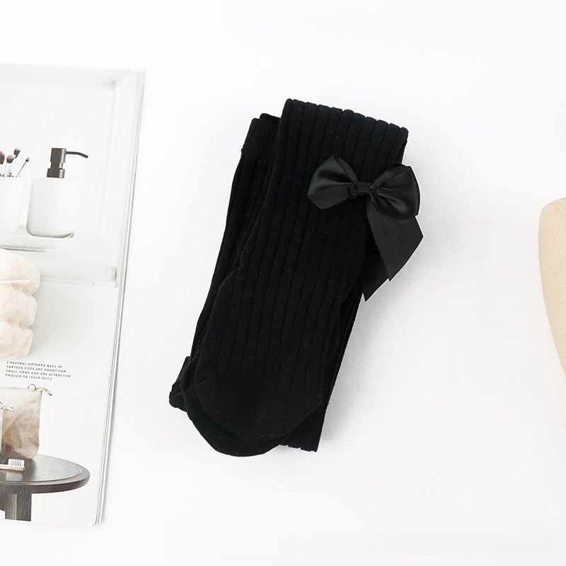 Soft Bloom Ribbed Bow Leggings