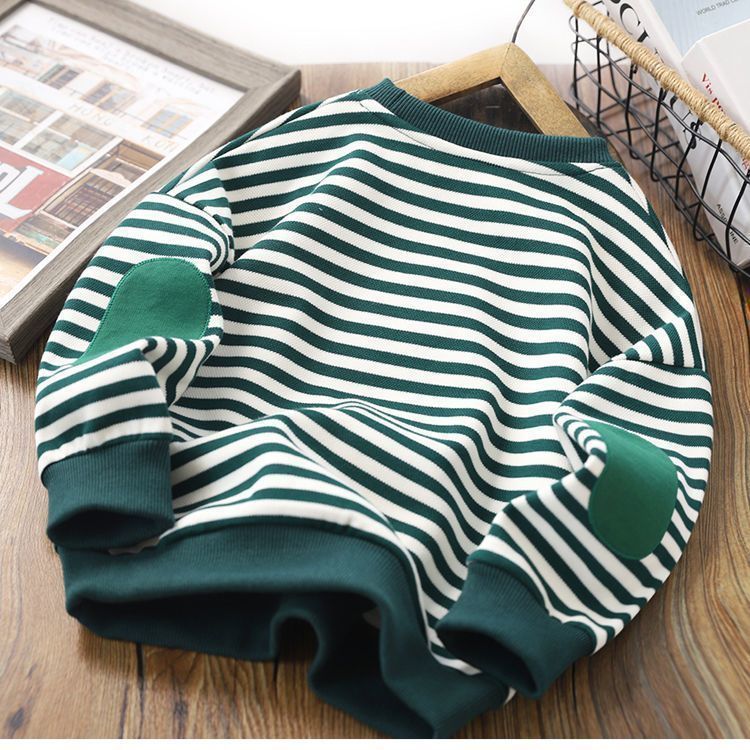Kids Striped Sweatshirt Fleece Lined Pullover