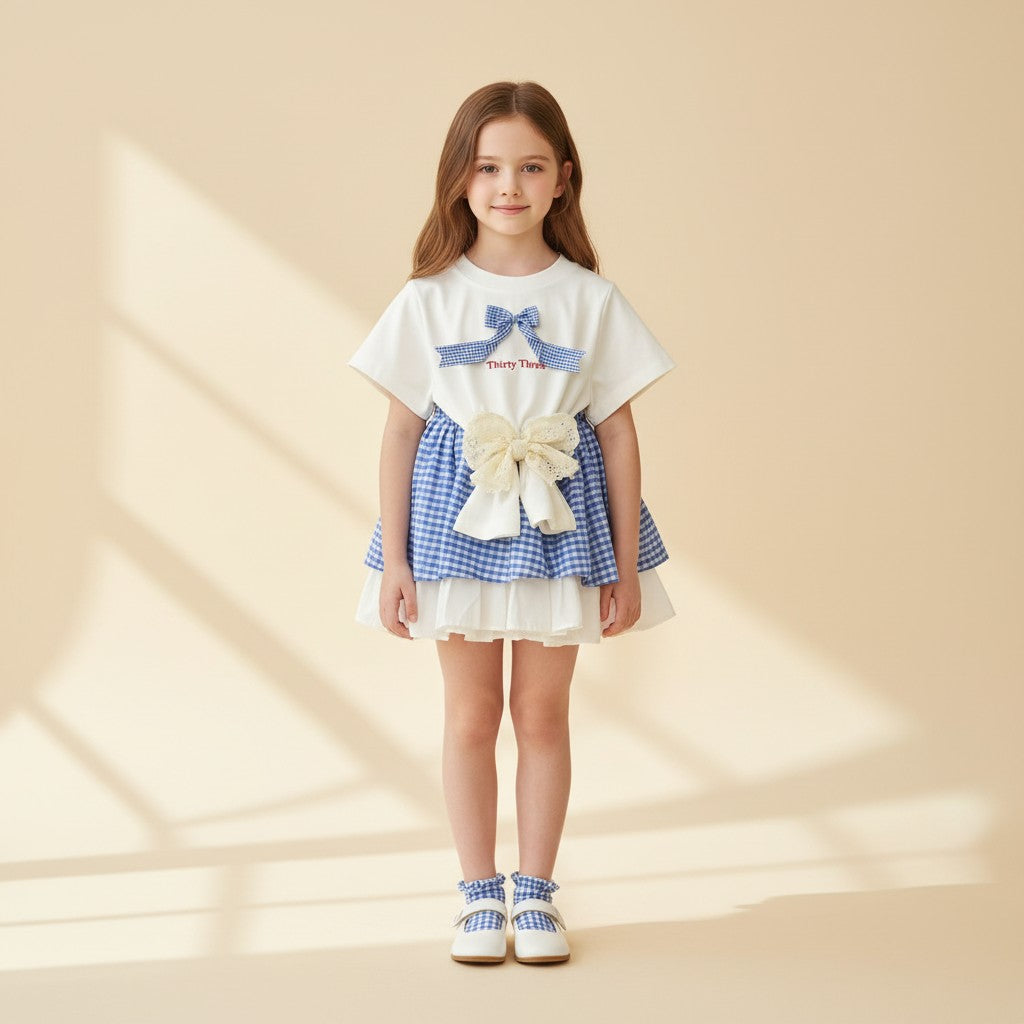 Playful Plaid Bow Set