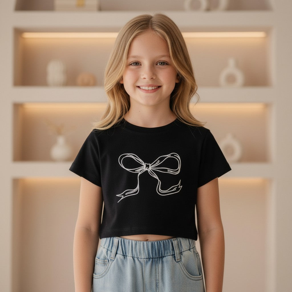 Little Muse Denim Bow Set