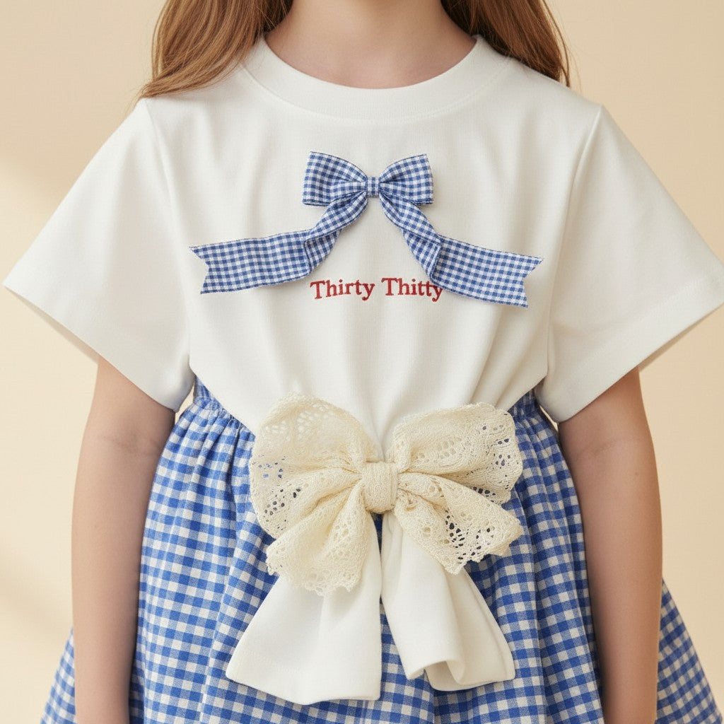 Playful Plaid Bow Set
