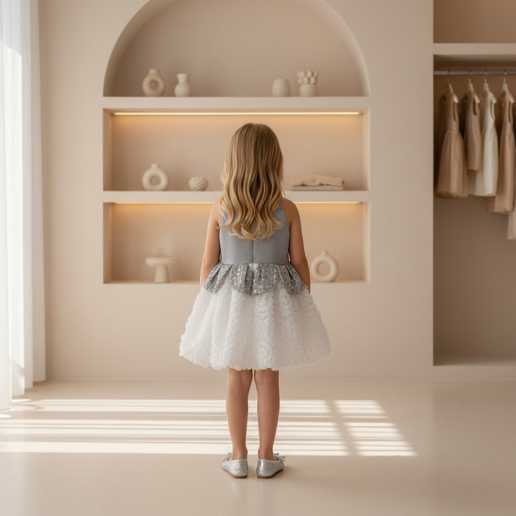 Silver Lace Couture Dress