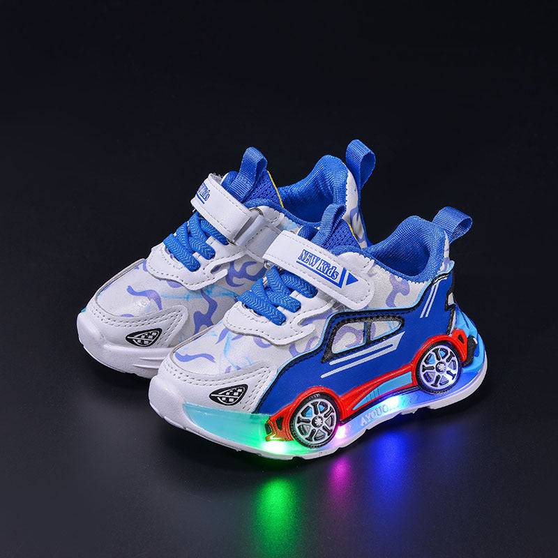 Cartoon Car Light-up Sneakers for Kids