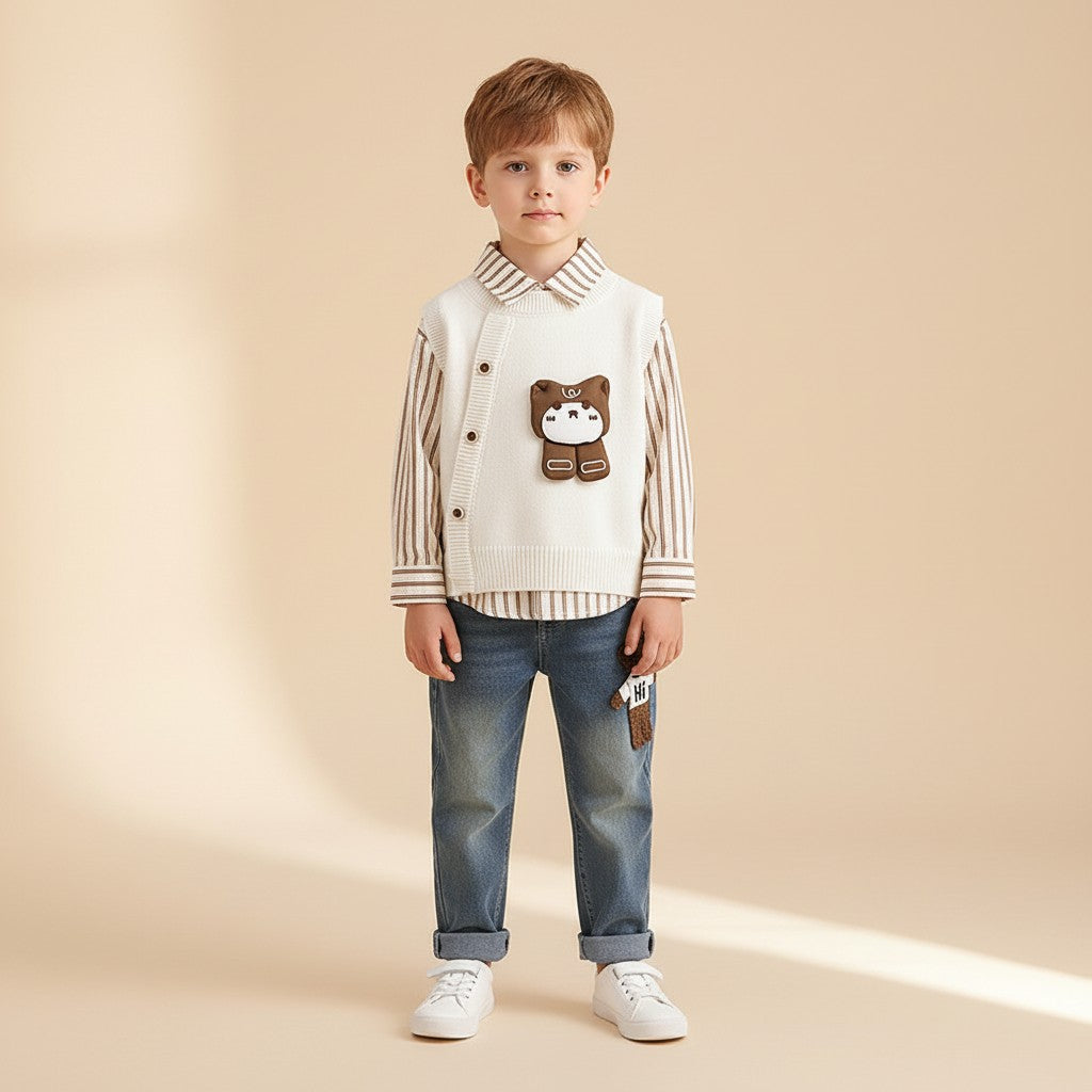 Little Gentleman Korean Knit Set