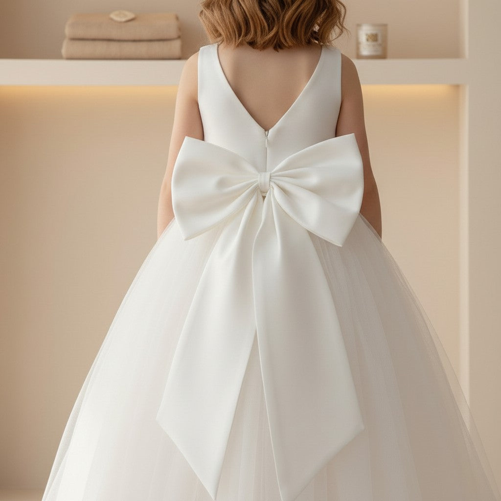 Isabella Bow Tulle Occasion Dress