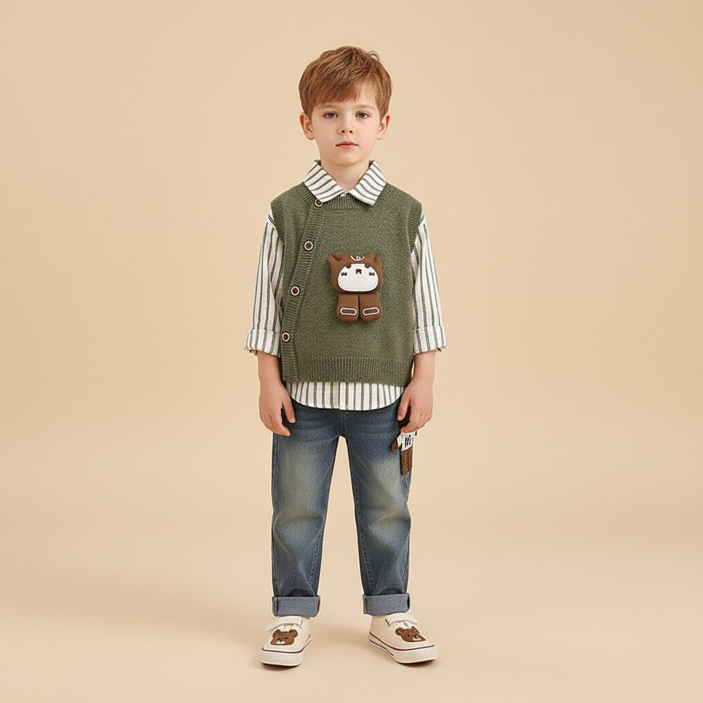 Little Gentleman Korean Knit Set
