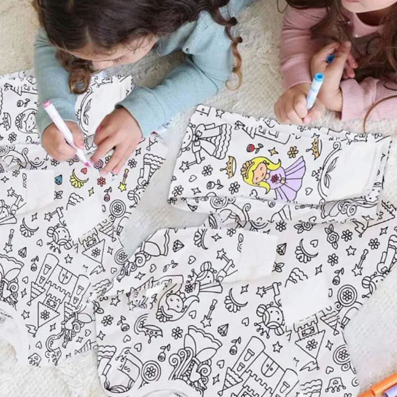 Kids' DIY Colorable Pajama Set with Marker Pen