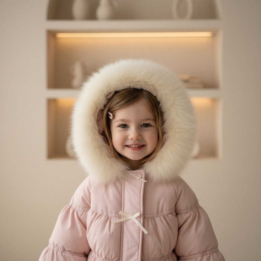 Rosalie Bow & Ruffle Puffer Coat