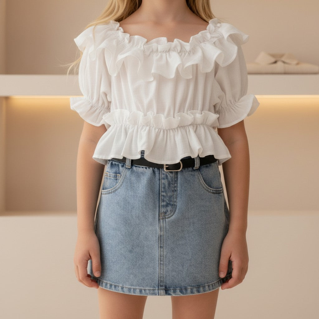 Chérie Ruffle Denim Set