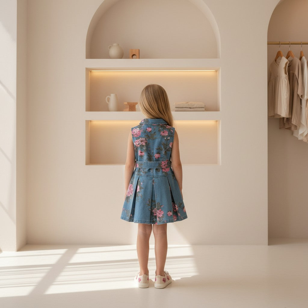 Rosalie Denim Bloom Dress