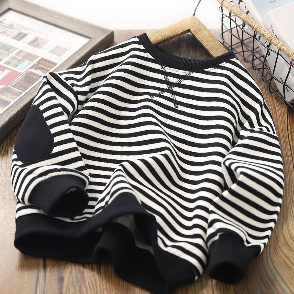 Kids Striped Sweatshirt Fleece Lined Pullover
