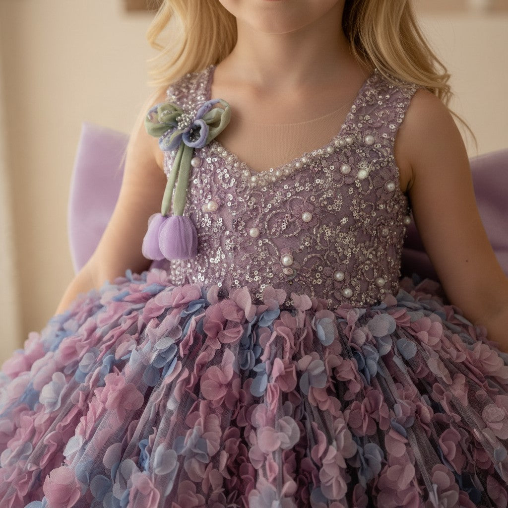 Seraphina Lavender Floral Princess Dress