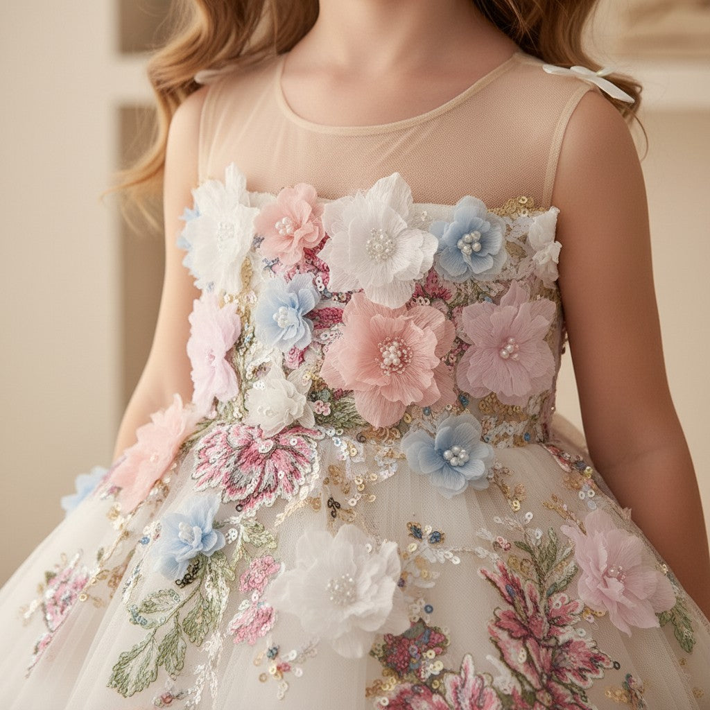 Ivory Blossom Couture Dress