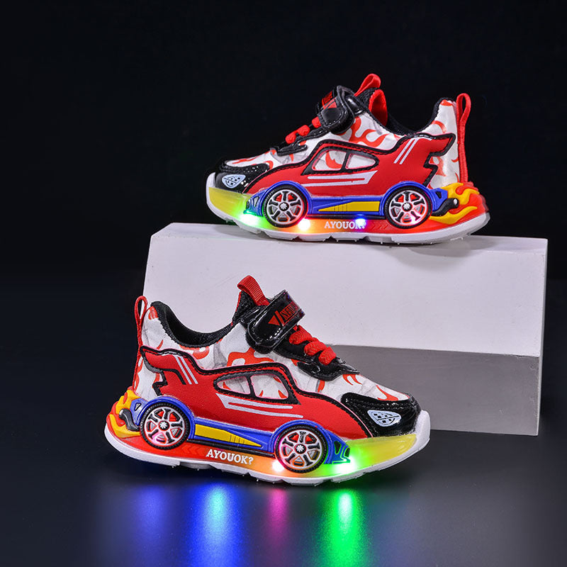 Cartoon Car Light-up Sneakers for Kids