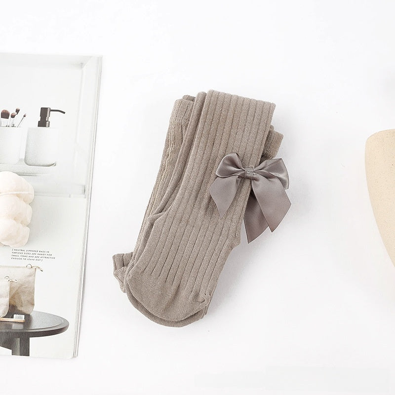Soft Bloom Ribbed Bow Leggings