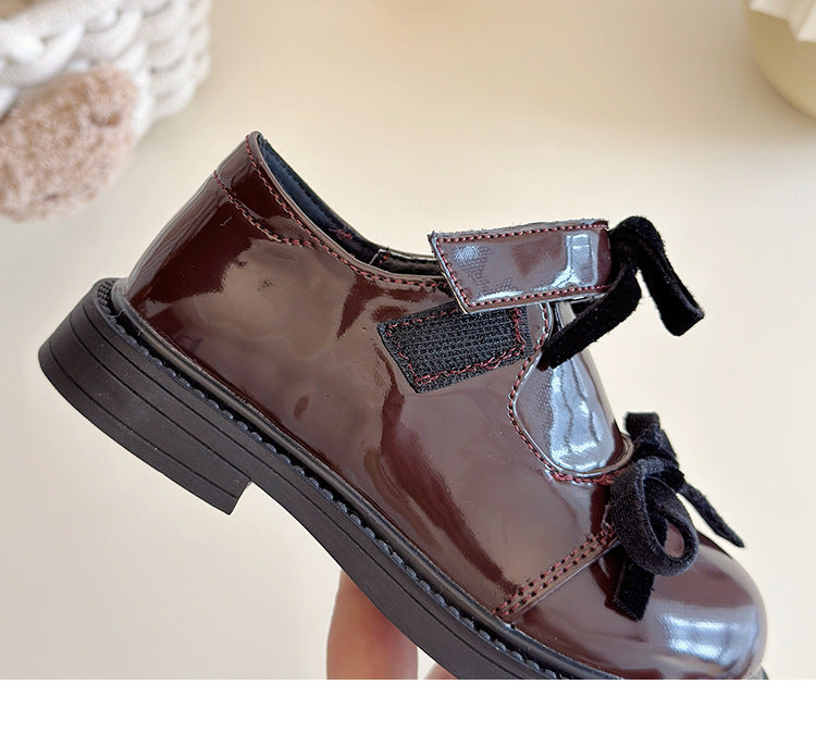 Velvet Bow Shine Loafers