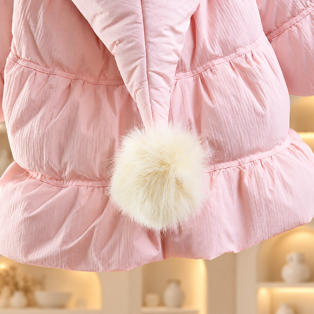 Rosalie Bow & Ruffle Puffer Coat