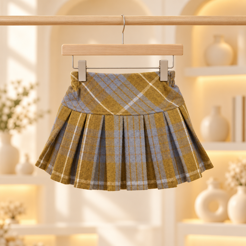 Margot Cape &amp; Plaid Skirt Set