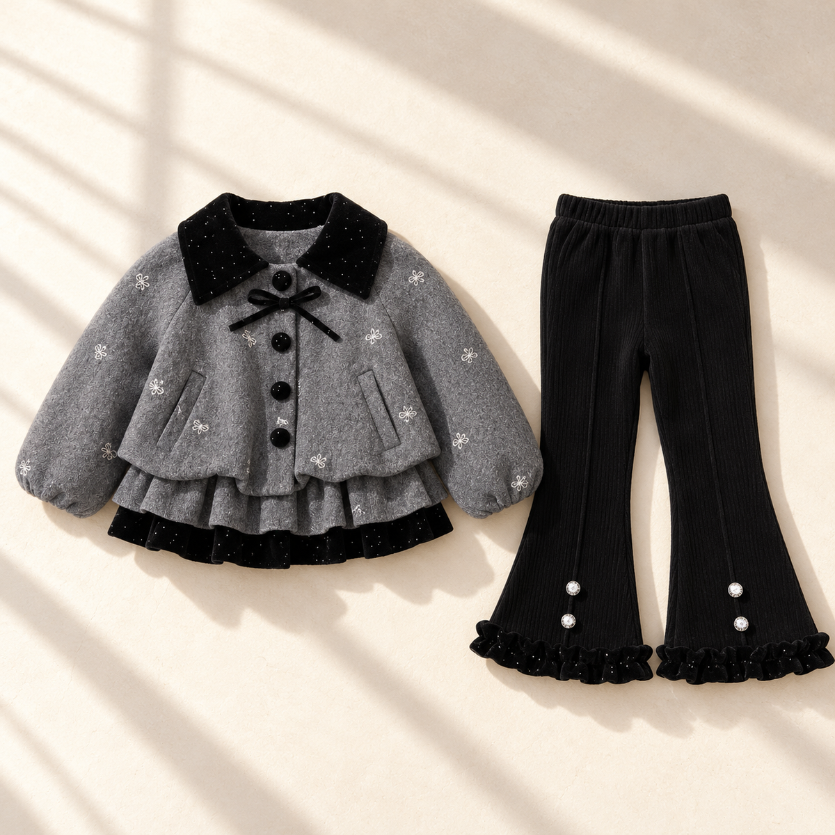 Isla Quilted Jacket & Flare Pants Set
