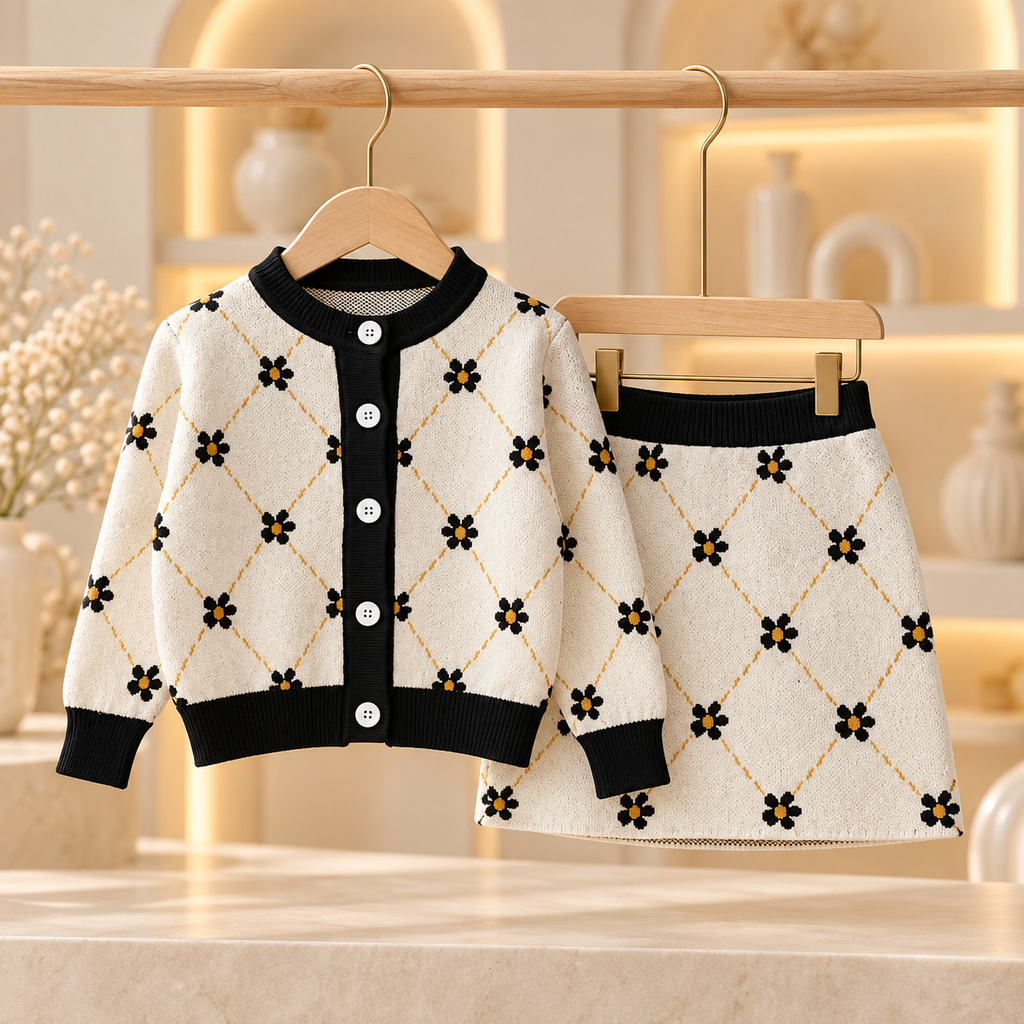 Colette Floral Cardigan & Skirt Set