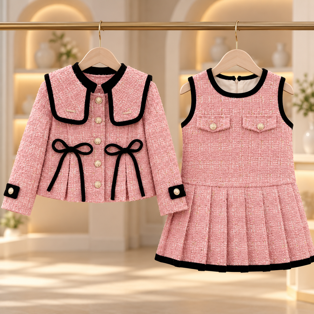 Camille Bow Jacket & Pleated Dress Set