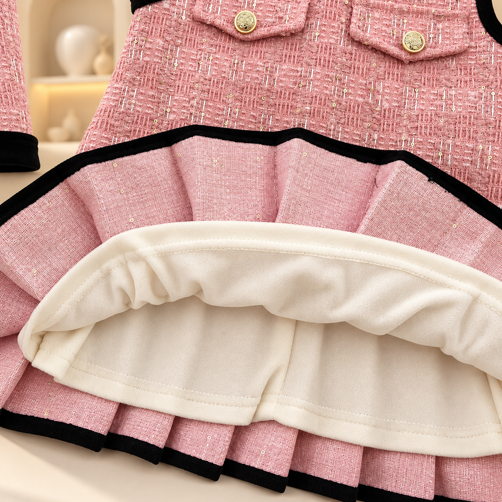 Camille Bow Jacket & Pleated Dress Set