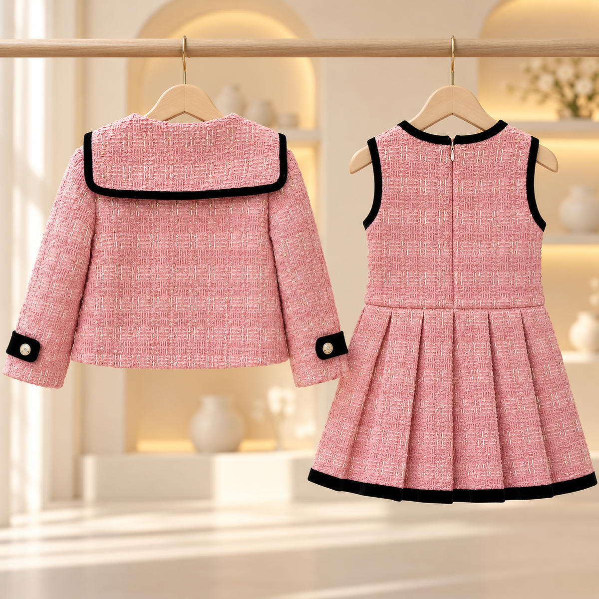Camille Bow Jacket & Pleated Dress Set