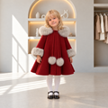Noelle Red Winter Coat with Faux Fur Collar