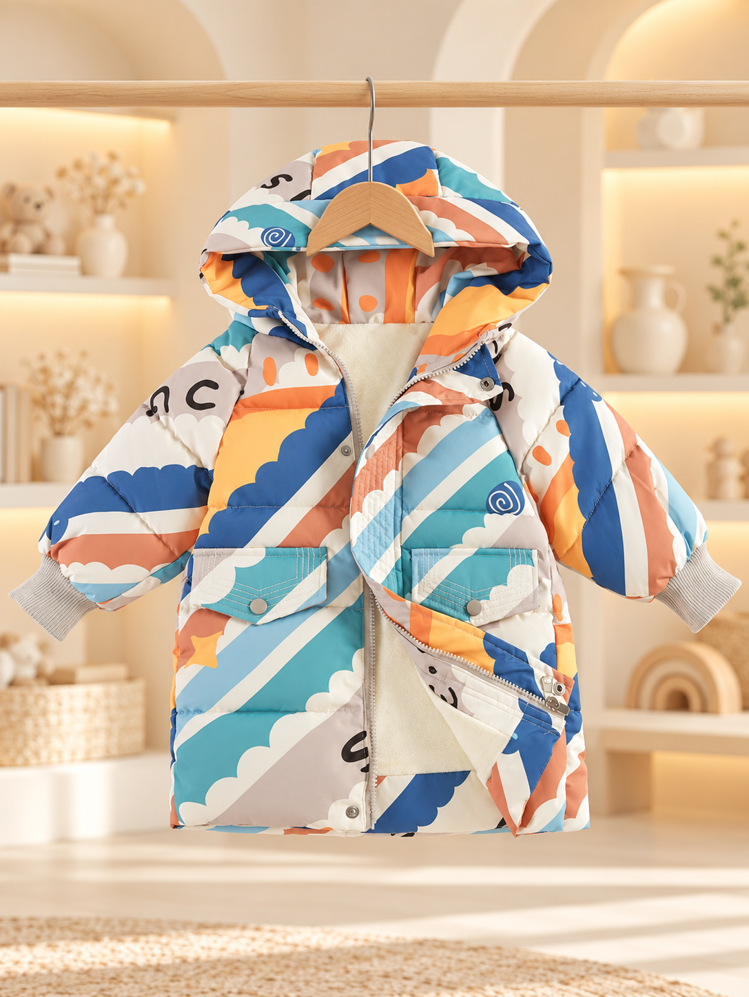 Finn Colorwave Hooded Coat