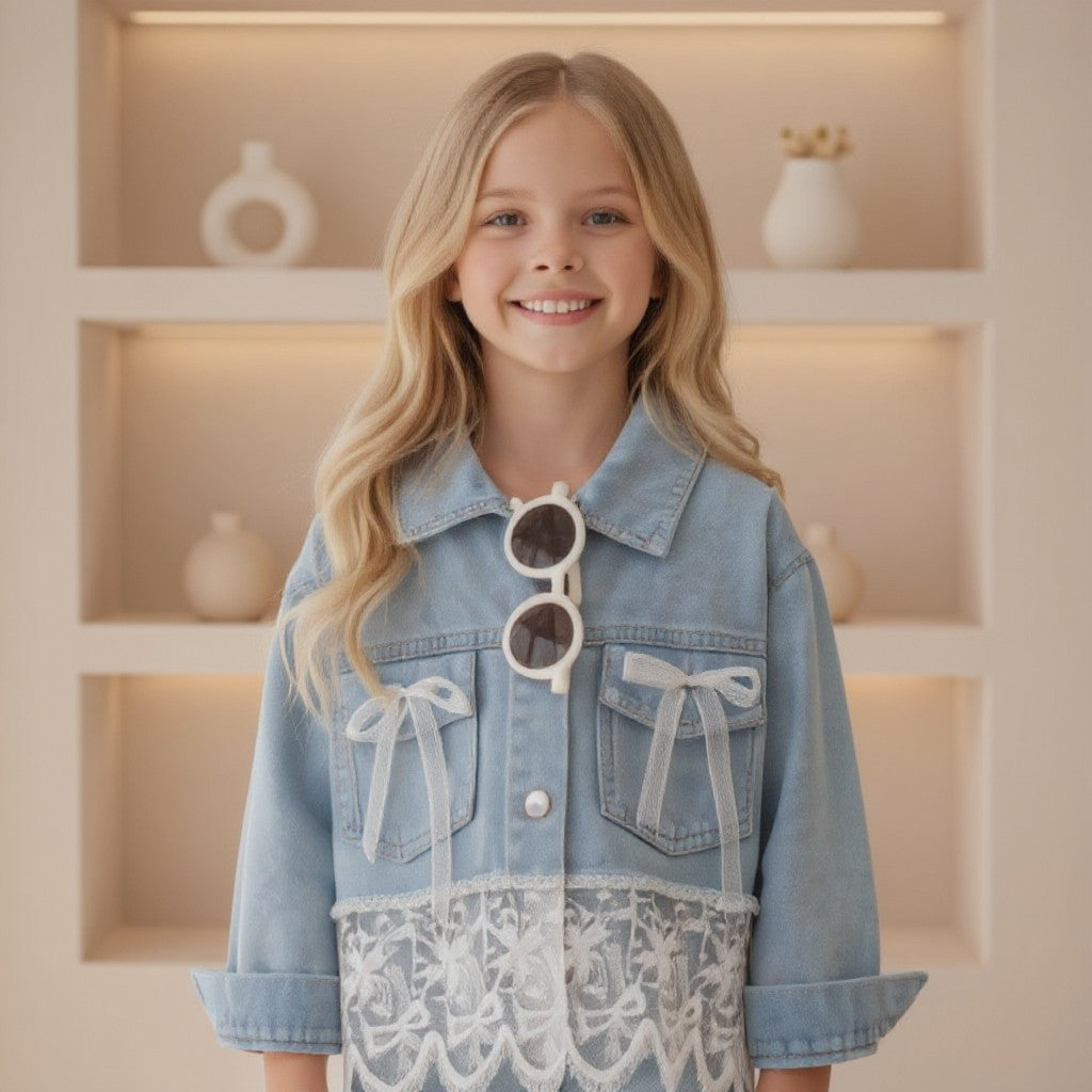 Amelie Lace Denim Set