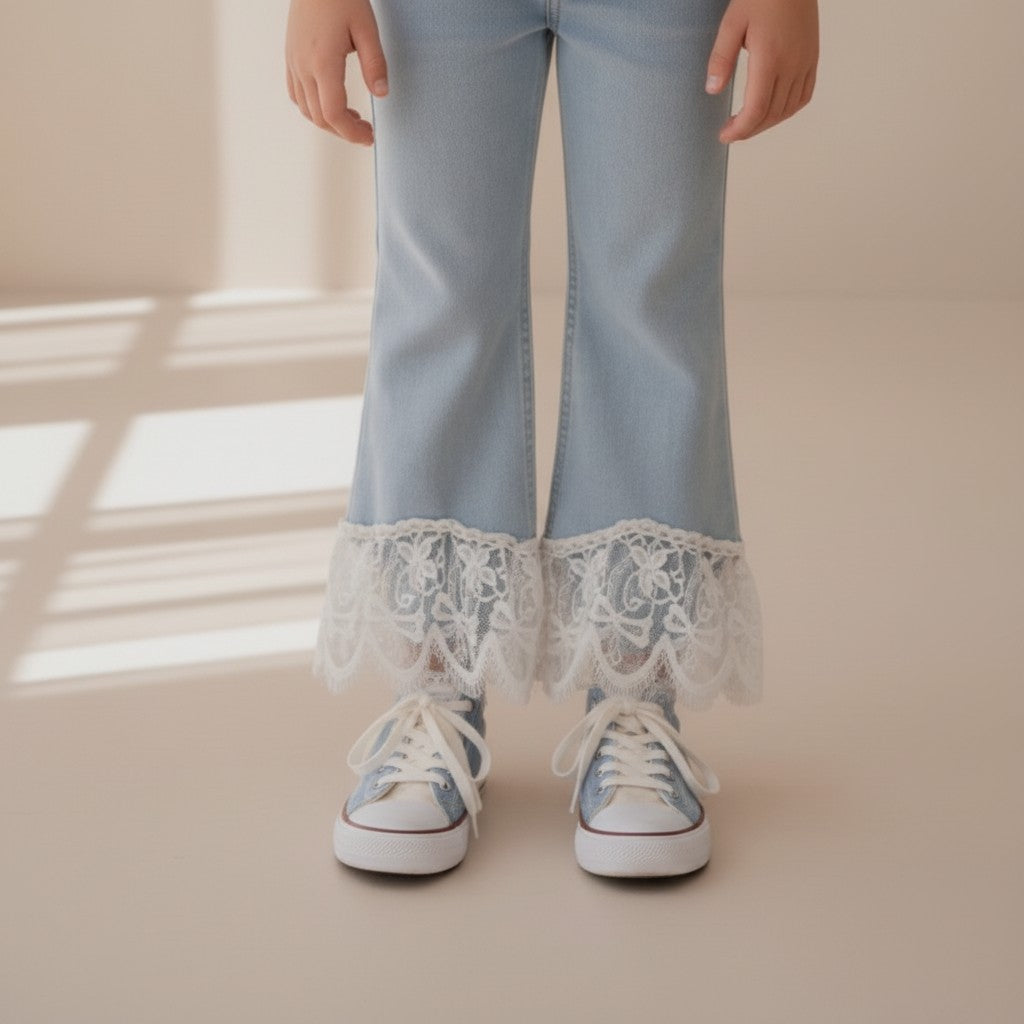 Amelie Lace Denim Set