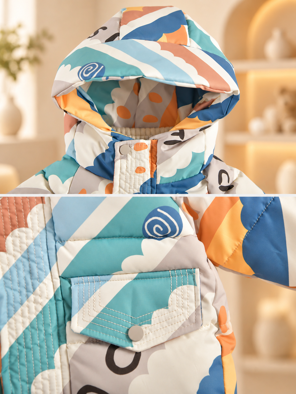 Finn Colorwave Hooded Coat