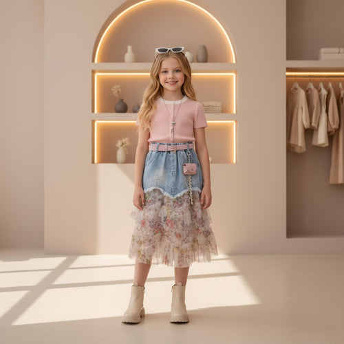 Blush Blossom Denim Set