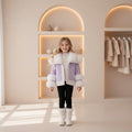 Lilac Snow Faux-Fur Trim Coat