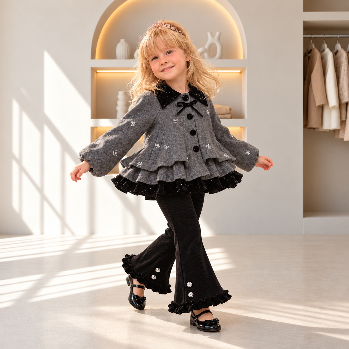 Isla Quilted Jacket & Flare Pants Set