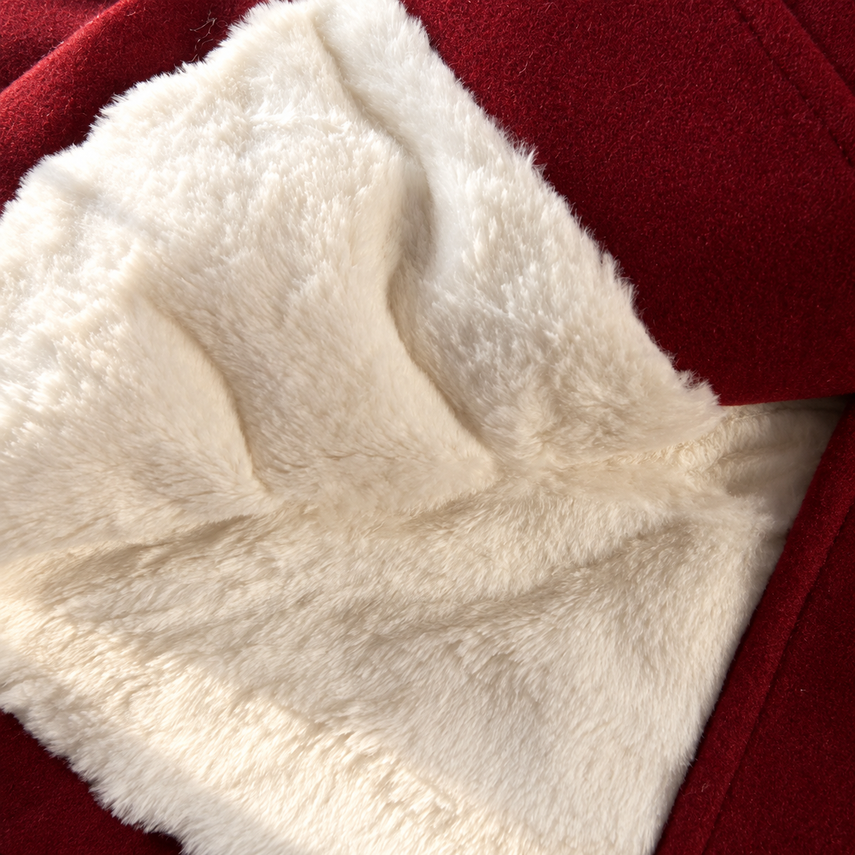 Noelle Red Winter Coat with Faux Fur Collar