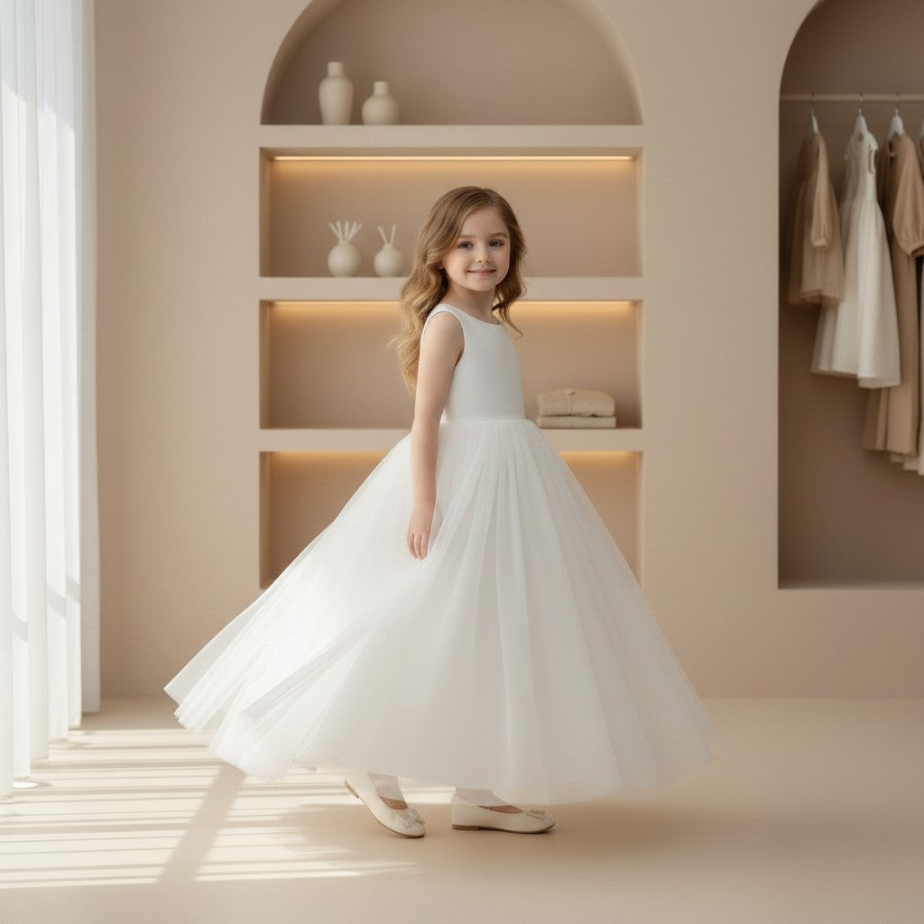 Isabella Bow Tulle Occasion Dress
