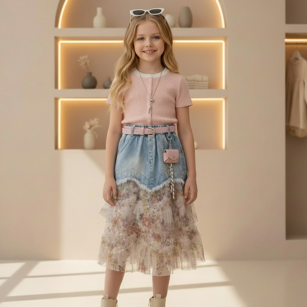 Blush Blossom Denim Set
