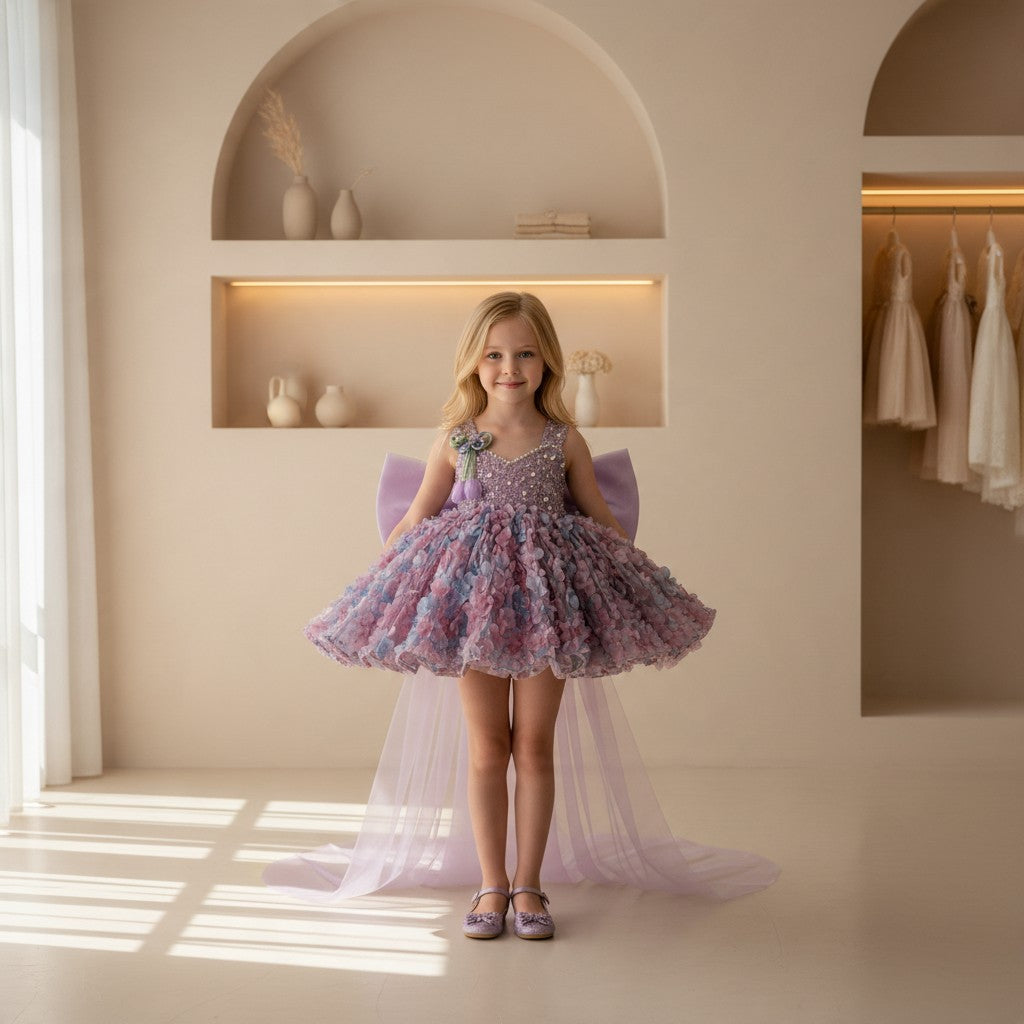 Seraphina Lavender Floral Princess Dress