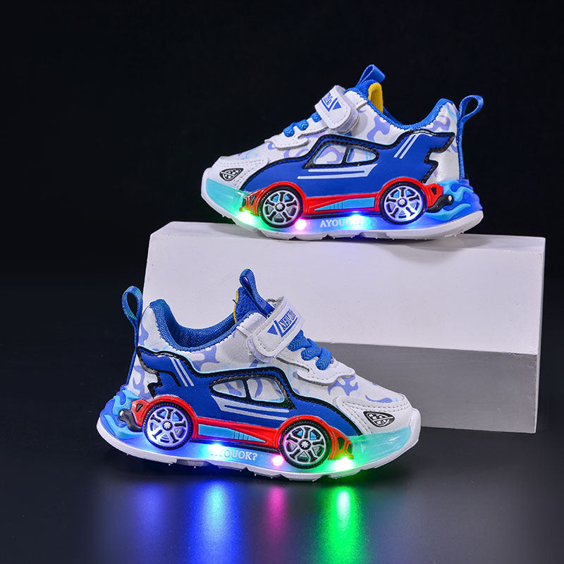 Cartoon Car Light-up Sneakers for Kids