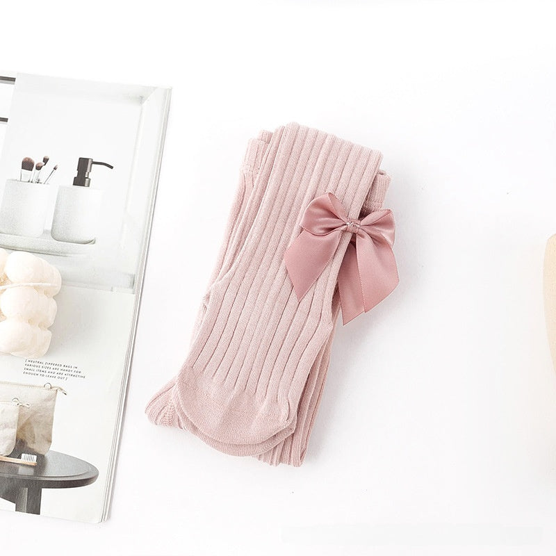 Soft Bloom Ribbed Bow Leggings