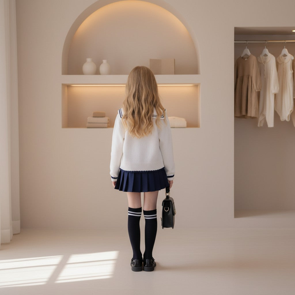 Madeline Cardigan & Pleated Skirt Three-Piece Set
