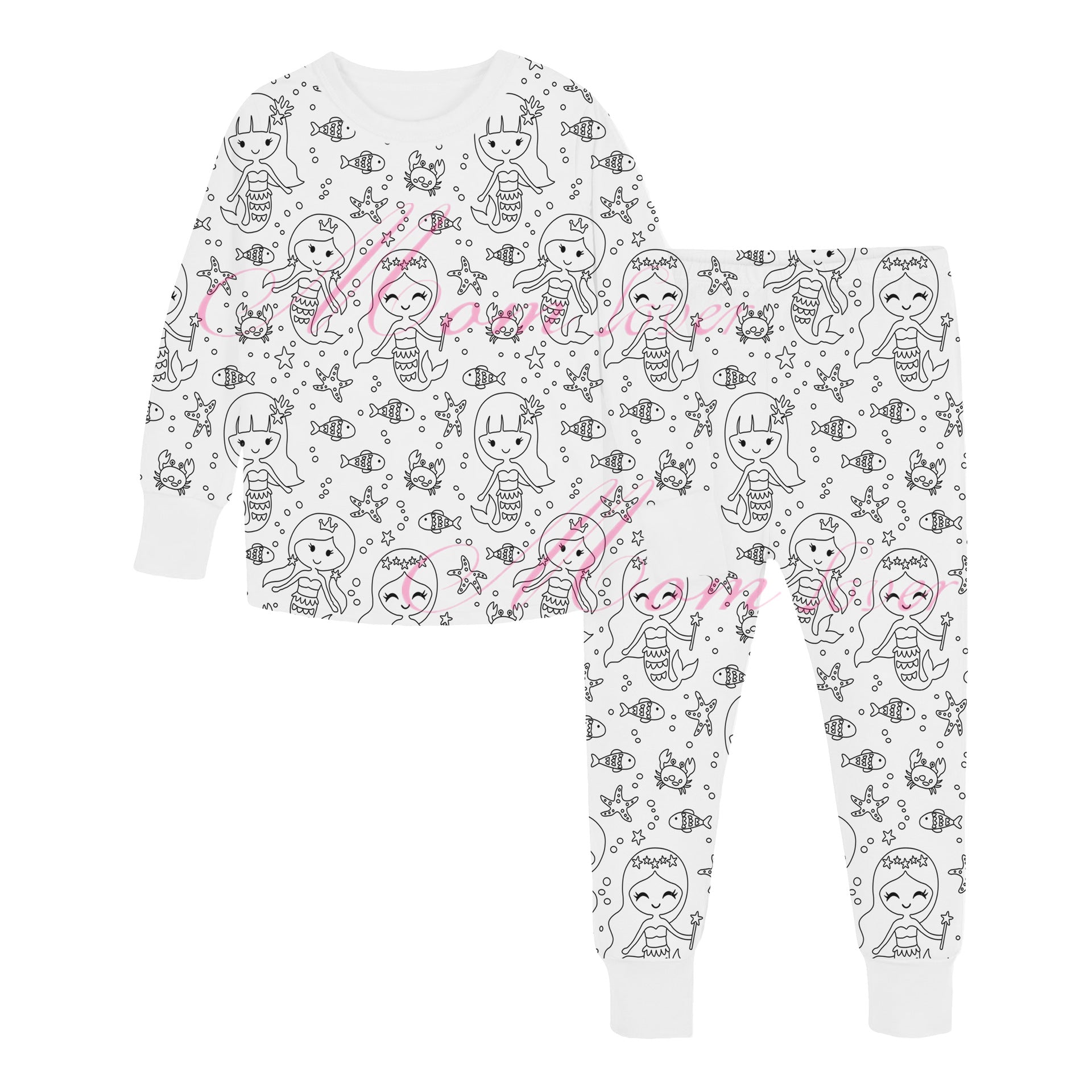 Kids' DIY Colorable Pajama Set with Marker Pen