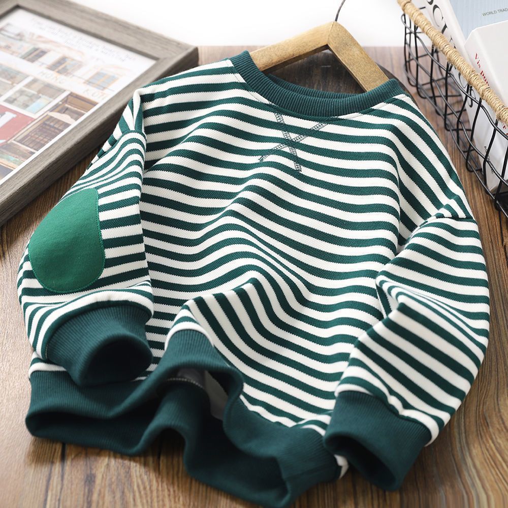 Kids Striped Sweatshirt Fleece Lined Pullover