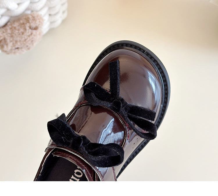Velvet Bow Shine Loafers