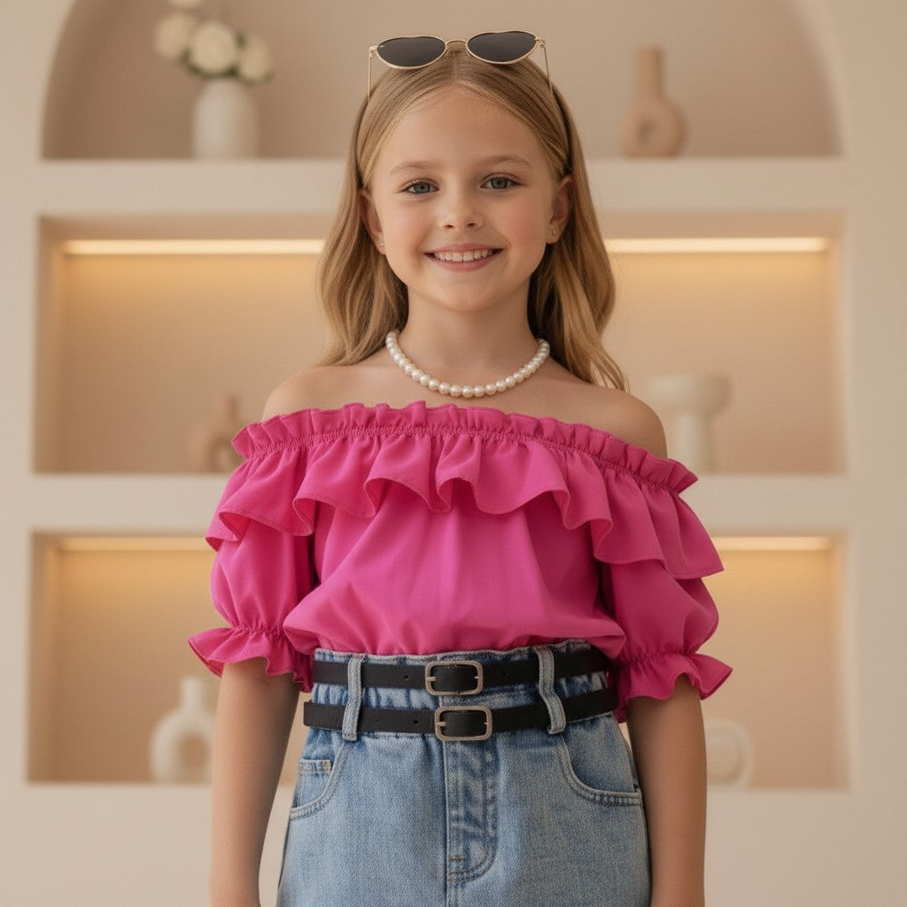Chérie Ruffle Denim Set